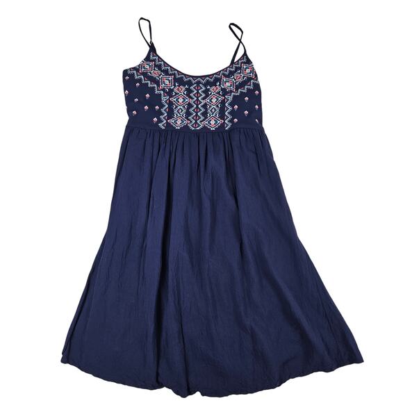 Maurices Navy Blue Embroidered Midi Dress - Picture 1 of 9